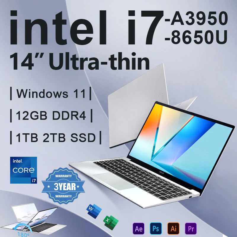 Pc Gaming Core I7 - Portátil de Oficina 2026 con Windows