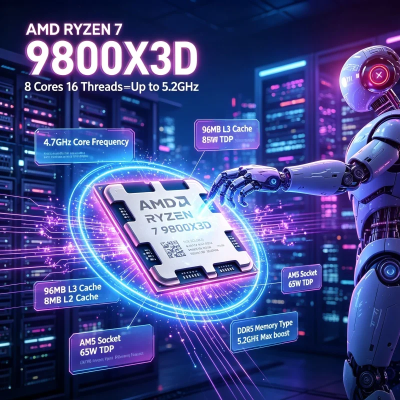 Pc Gaming Ddr5 - CPU AMD Ryzen 7 9800X3D para