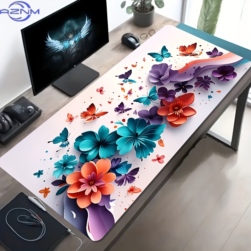 Pc Gaming Orange - Alfombrilla de Escritorio Grande para Juegos,