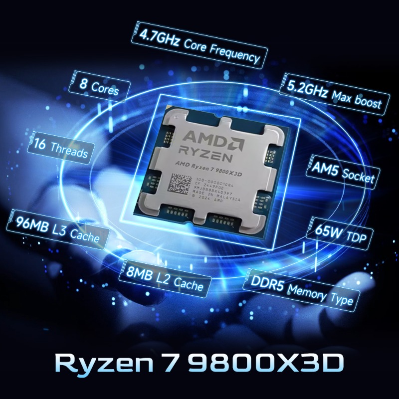 CPU AMD Ryzen 7 9800X3D para C - Pc Gaming Ddr5 reseña y precio