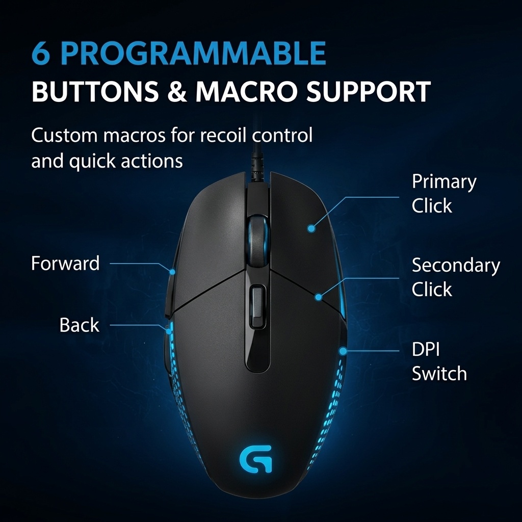 Ratón Óptico con Cable Logitec - Pc Gaming Logitech reseña y precio